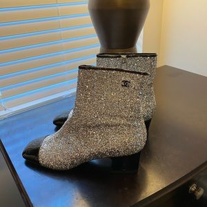 Chanel Silver/Black boots.